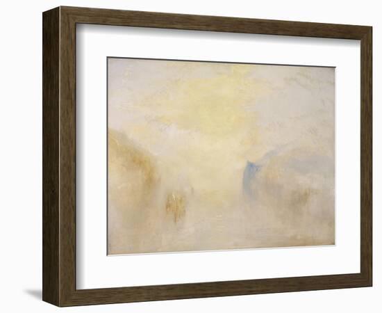 Sunrise, with a Boat Between Headlands-J. M. W. Turner-Framed Giclee Print