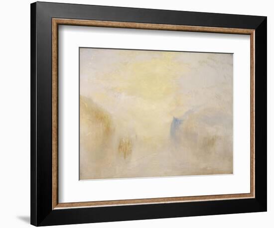 Sunrise, with a Boat Between Headlands-J. M. W. Turner-Framed Giclee Print