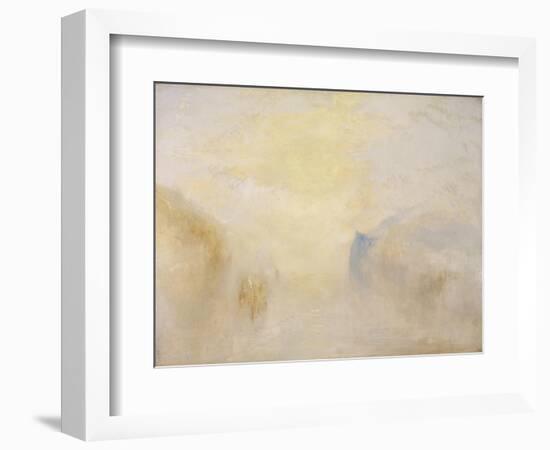 Sunrise, with a Boat Between Headlands-J. M. W. Turner-Framed Giclee Print