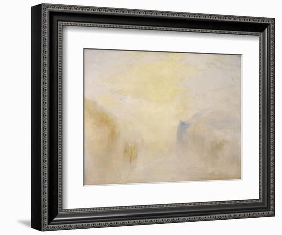 Sunrise, with a Boat Between Headlands-J. M. W. Turner-Framed Giclee Print