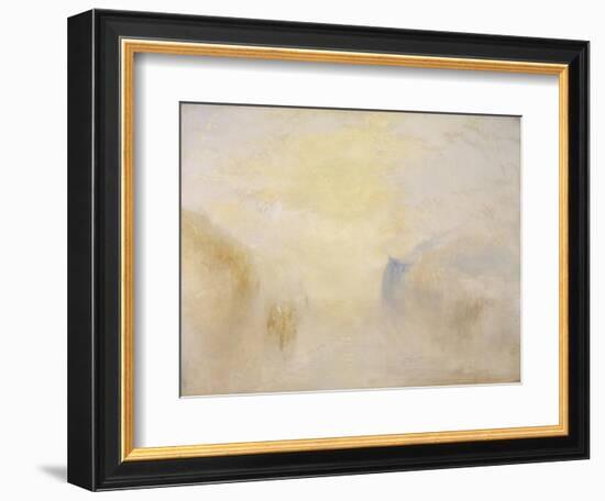 Sunrise, with a Boat Between Headlands-J. M. W. Turner-Framed Giclee Print