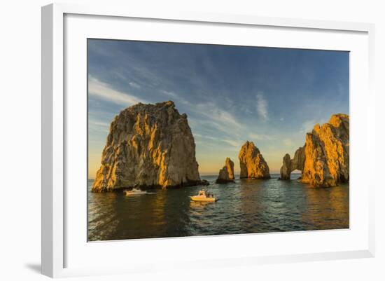 Sunrise with Fishing Boats at Land's End, Cabo San Lucas, Baja California Sur-Michael Nolan-Framed Photographic Print