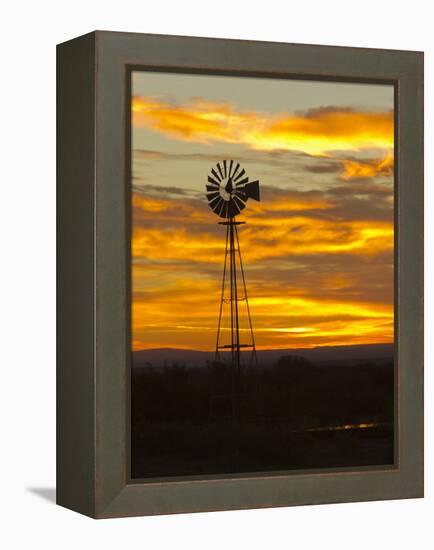 Sunrise with Windmill, Cimarron, New Mexico, USA-Maresa Pryor-Framed Premier Image Canvas