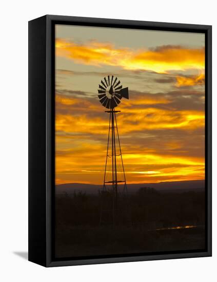 Sunrise with Windmill, Cimarron, New Mexico, USA-Maresa Pryor-Framed Premier Image Canvas