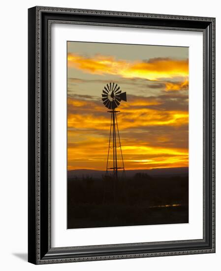 Sunrise with Windmill, Cimarron, New Mexico, USA-Maresa Pryor-Framed Photographic Print