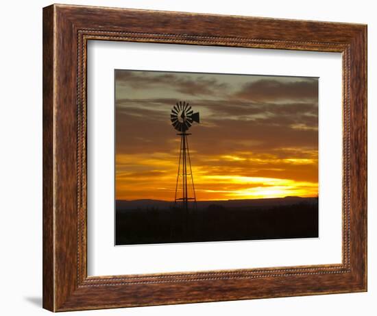 Sunrise with Windmill, Cimarron, New Mexico, USA-Maresa Pryor-Framed Photographic Print