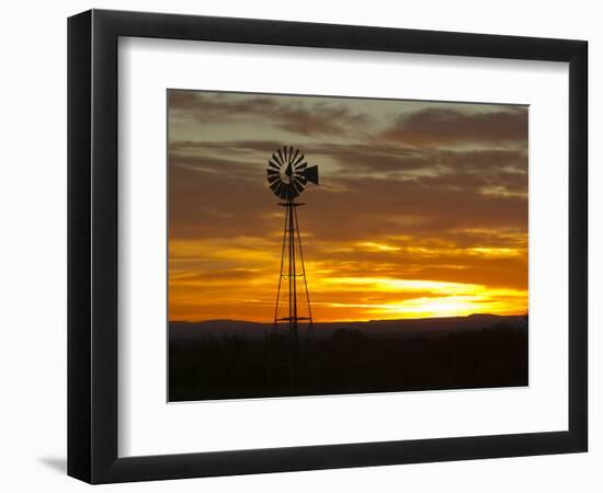 Sunrise with Windmill, Cimarron, New Mexico, USA-Maresa Pryor-Framed Photographic Print