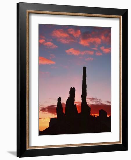 Sunrise, Yei Bi Chei and the Totem Pole, Monument Valley, Arizona-Michel Hersen-Framed Photographic Print