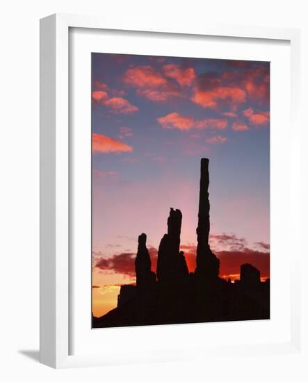 Sunrise, Yei Bi Chei and the Totem Pole, Monument Valley, Arizona-Michel Hersen-Framed Photographic Print