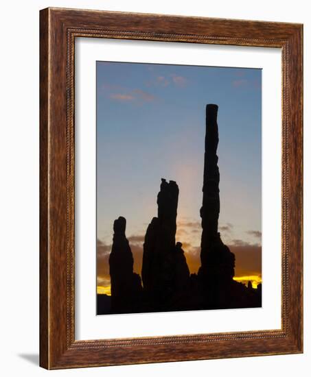 Sunrise, Yei Bi Chei and Totem Pole, Monument Valley, Arizona-Michel Hersen-Framed Photographic Print