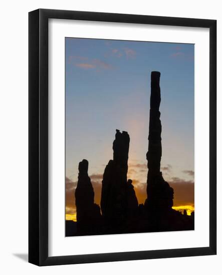 Sunrise, Yei Bi Chei and Totem Pole, Monument Valley, Arizona-Michel Hersen-Framed Photographic Print