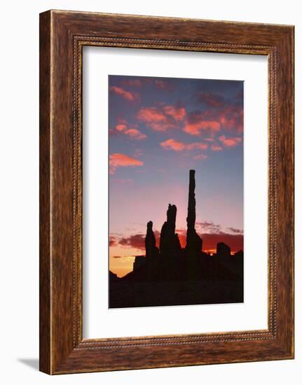 Sunrise, Yei Bi Chei and Totem Pole, Monument Valley, Arizona-Michel Hersen-Framed Photographic Print