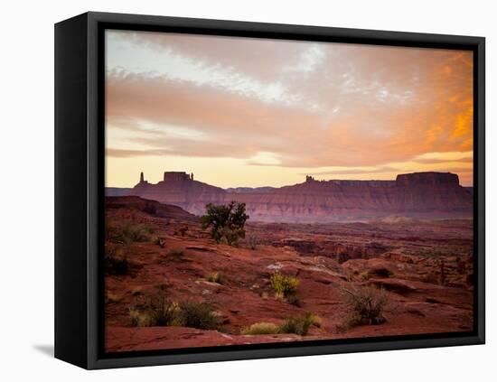 Sunrises in the Moab Desert - Viewed from the Fisher Towers - Moab, Utah-Dan Holz-Framed Premier Image Canvas