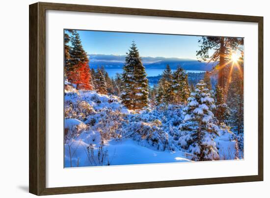Sunrises Over Lake Tahoe CA-null-Framed Premium Giclee Print