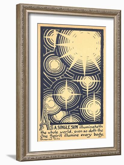 Suns, Quote from Bhagavad Gita-null-Framed Art Print