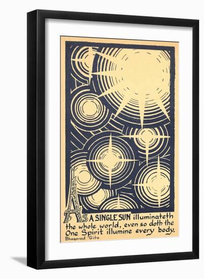 Suns, Quote from Bhagavad Gita-null-Framed Art Print