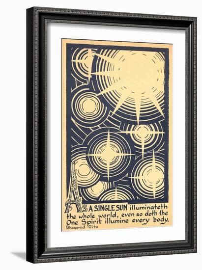 Suns, Quote from Bhagavad Gita-null-Framed Art Print