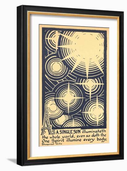 Suns, Quote from Bhagavad Gita-null-Framed Art Print