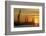 Sunset Above the Elbe with the Scenery of the Shipyard Cranes in the Swimming Dock-Uwe Steffens-Framed Photographic Print