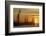 Sunset Above the Elbe with the Scenery of the Shipyard Cranes in the Swimming Dock-Uwe Steffens-Framed Photographic Print