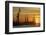 Sunset Above the Elbe with the Scenery of the Shipyard Cranes in the Swimming Dock-Uwe Steffens-Framed Photographic Print