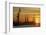 Sunset Above the Elbe with the Scenery of the Shipyard Cranes in the Swimming Dock-Uwe Steffens-Framed Photographic Print