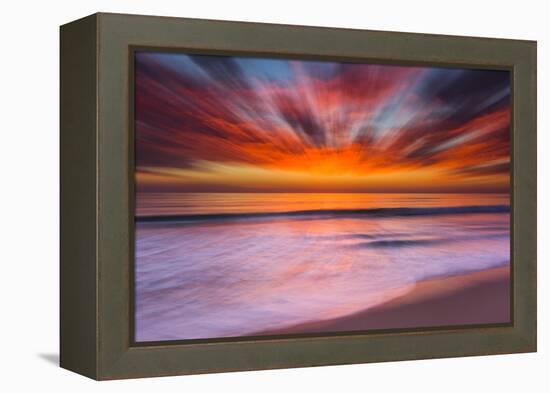 Sunset Abstract from Tamarack Beach in Carlsbad, Ca-Andrew Shoemaker-Framed Premier Image Canvas