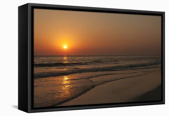 Sunset across Quiet Surf, Crescent Beach, Sarasota, Florida, USA-Bernard Friel-Framed Premier Image Canvas