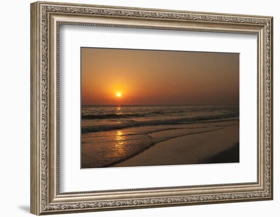 Sunset across Quiet Surf, Crescent Beach, Sarasota, Florida, USA-Bernard Friel-Framed Photographic Print