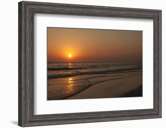 Sunset across Quiet Surf, Crescent Beach, Sarasota, Florida, USA-Bernard Friel-Framed Photographic Print