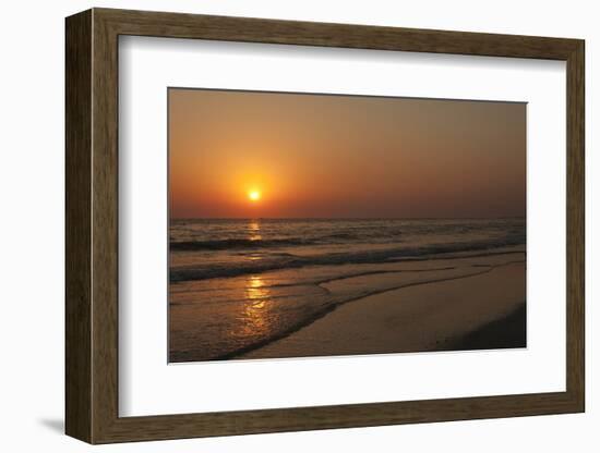 Sunset across Quiet Surf, Crescent Beach, Sarasota, Florida, USA-Bernard Friel-Framed Photographic Print