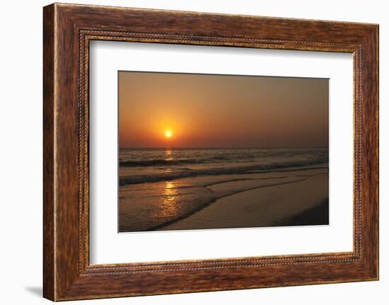 Sunset across Quiet Surf, Crescent Beach, Sarasota, Florida, USA-Bernard Friel-Framed Photographic Print