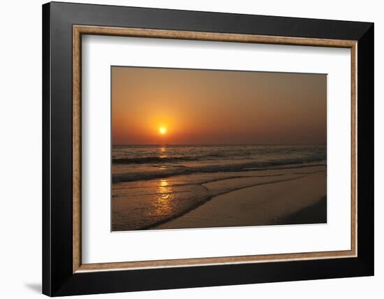 Sunset across Quiet Surf, Crescent Beach, Sarasota, Florida, USA-Bernard Friel-Framed Photographic Print