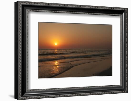 Sunset across Quiet Surf, Crescent Beach, Sarasota, Florida, USA-Bernard Friel-Framed Photographic Print