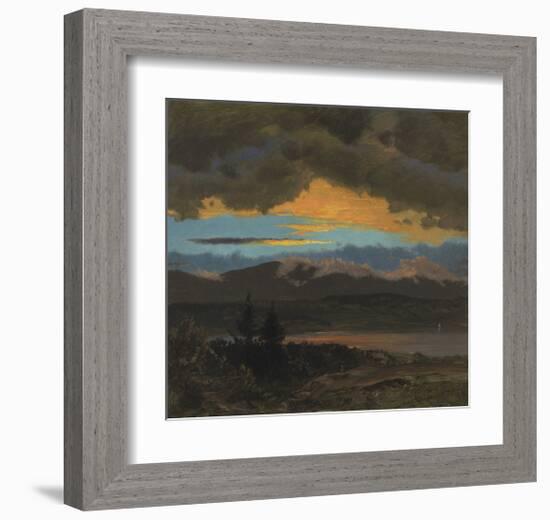 Sunset Across the Hudson Valley, New York-Frederic Edwin Church-Framed Premium Giclee Print