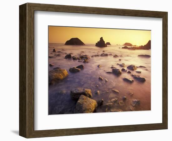 Sunset along Crescent Beach, California, USA-Darrell Gulin-Framed Photographic Print