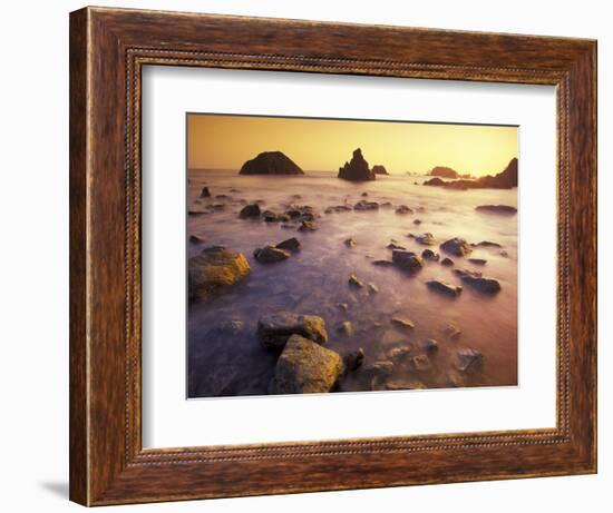 Sunset along Crescent Beach, California, USA-Darrell Gulin-Framed Photographic Print