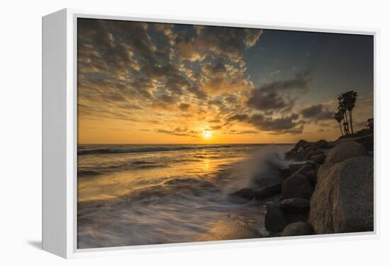 Sunset Along Tamarack Beach in Carlsbad, Ca-Andrew Shoemaker-Framed Premier Image Canvas
