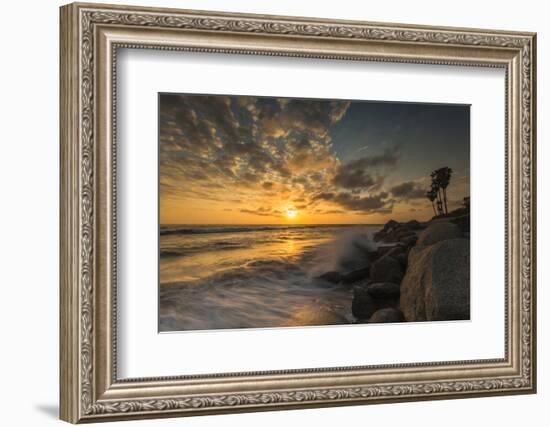 Sunset Along Tamarack Beach in Carlsbad, Ca-Andrew Shoemaker-Framed Photographic Print