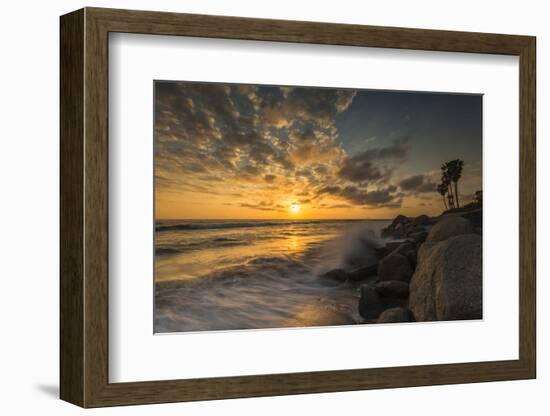 Sunset Along Tamarack Beach in Carlsbad, Ca-Andrew Shoemaker-Framed Photographic Print