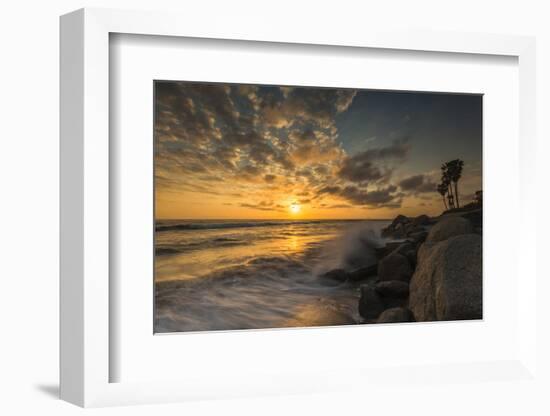 Sunset Along Tamarack Beach in Carlsbad, Ca-Andrew Shoemaker-Framed Photographic Print