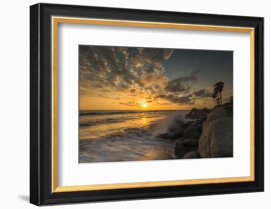 Sunset Along Tamarack Beach in Carlsbad, Ca-Andrew Shoemaker-Framed Photographic Print