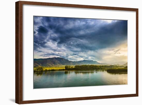 Sunset and Blue Sky Landscape-Oleg Yermolov-Framed Photographic Print