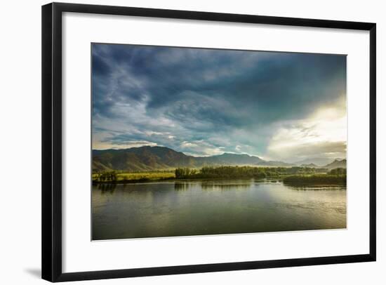 Sunset and Blue Sky Landscape-Oleg Yermolov-Framed Photographic Print