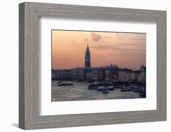 Sunset and Boats Along the Grand Canal Venice, Italy-Darrell Gulin-Framed Photographic Print