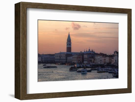 Sunset and Boats Along the Grand Canal Venice, Italy-Darrell Gulin-Framed Photographic Print