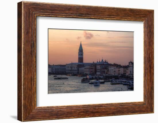 Sunset and Boats Along the Grand Canal Venice, Italy-Darrell Gulin-Framed Photographic Print