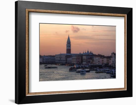 Sunset and Boats Along the Grand Canal Venice, Italy-Darrell Gulin-Framed Photographic Print