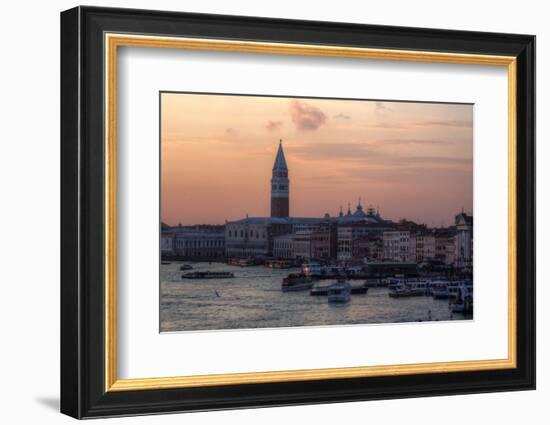 Sunset and Boats Along the Grand Canal Venice, Italy-Darrell Gulin-Framed Photographic Print