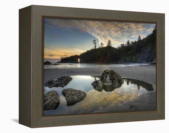 Sunset and Cloud Reflections, Olympic National Park, Washington, USA-Tom Norring-Framed Premier Image Canvas